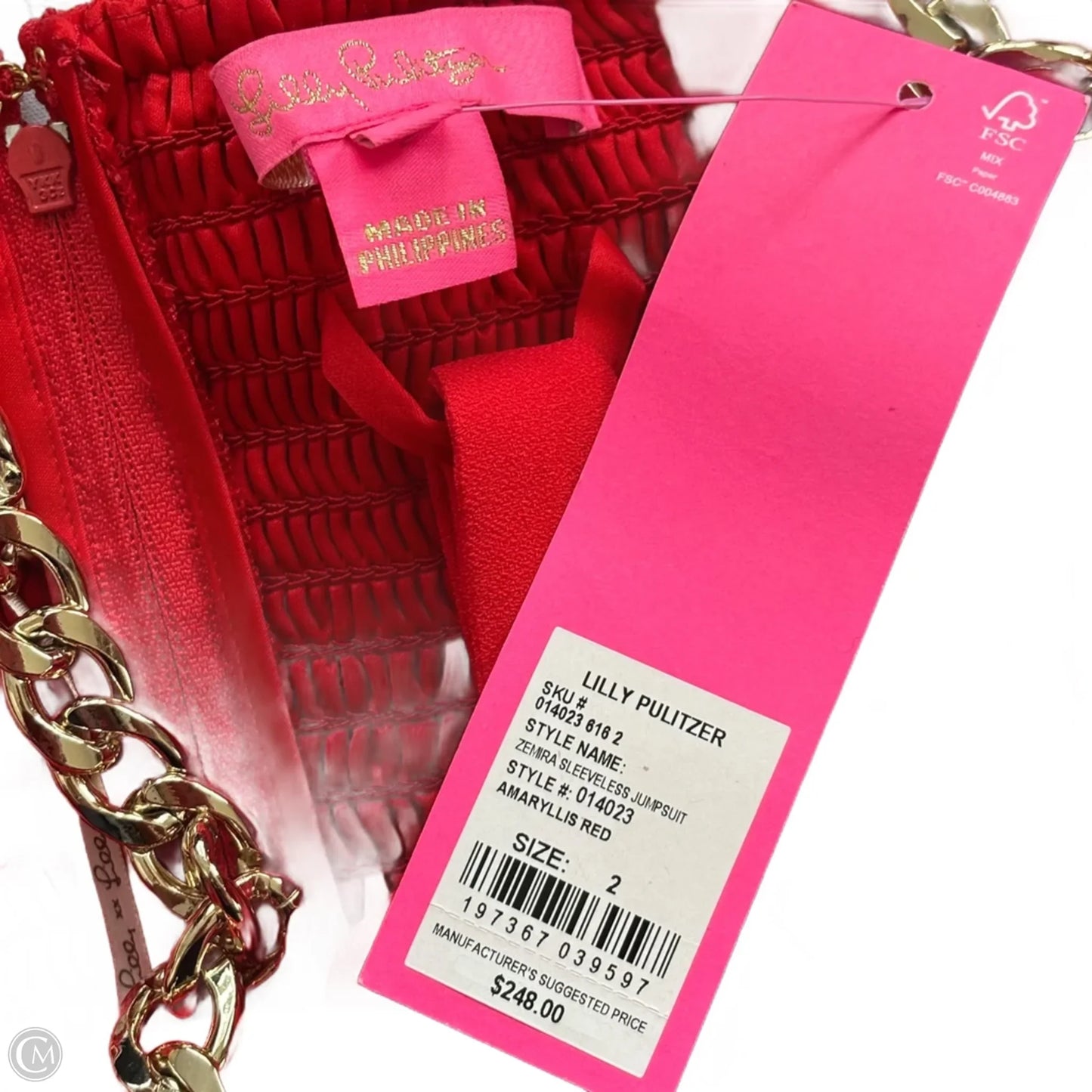 Jumpsuit Designer By Lilly Pulitzer In Red, Size: Xs