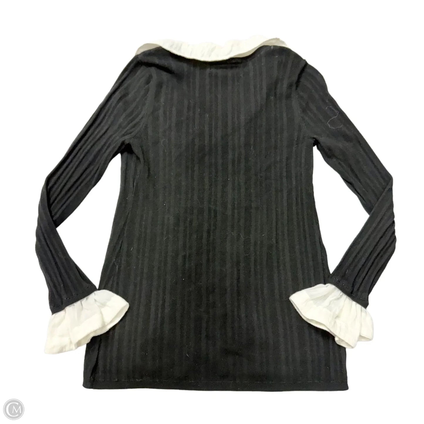 Top Long Sleeve By Anthropologie In Black & White, Size: S