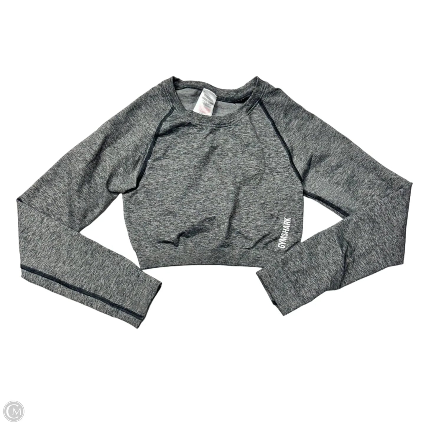 Athletic Top Long Sleeve Crewneck By Gym Shark In Grey, Size: S