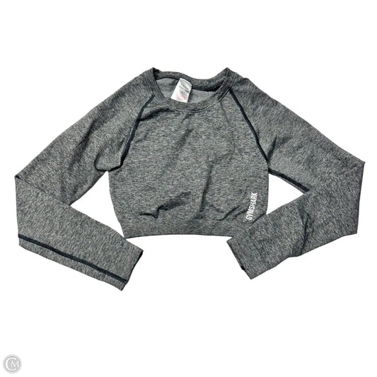 Athletic Top Long Sleeve Crewneck By Gym Shark In Grey, Size: S