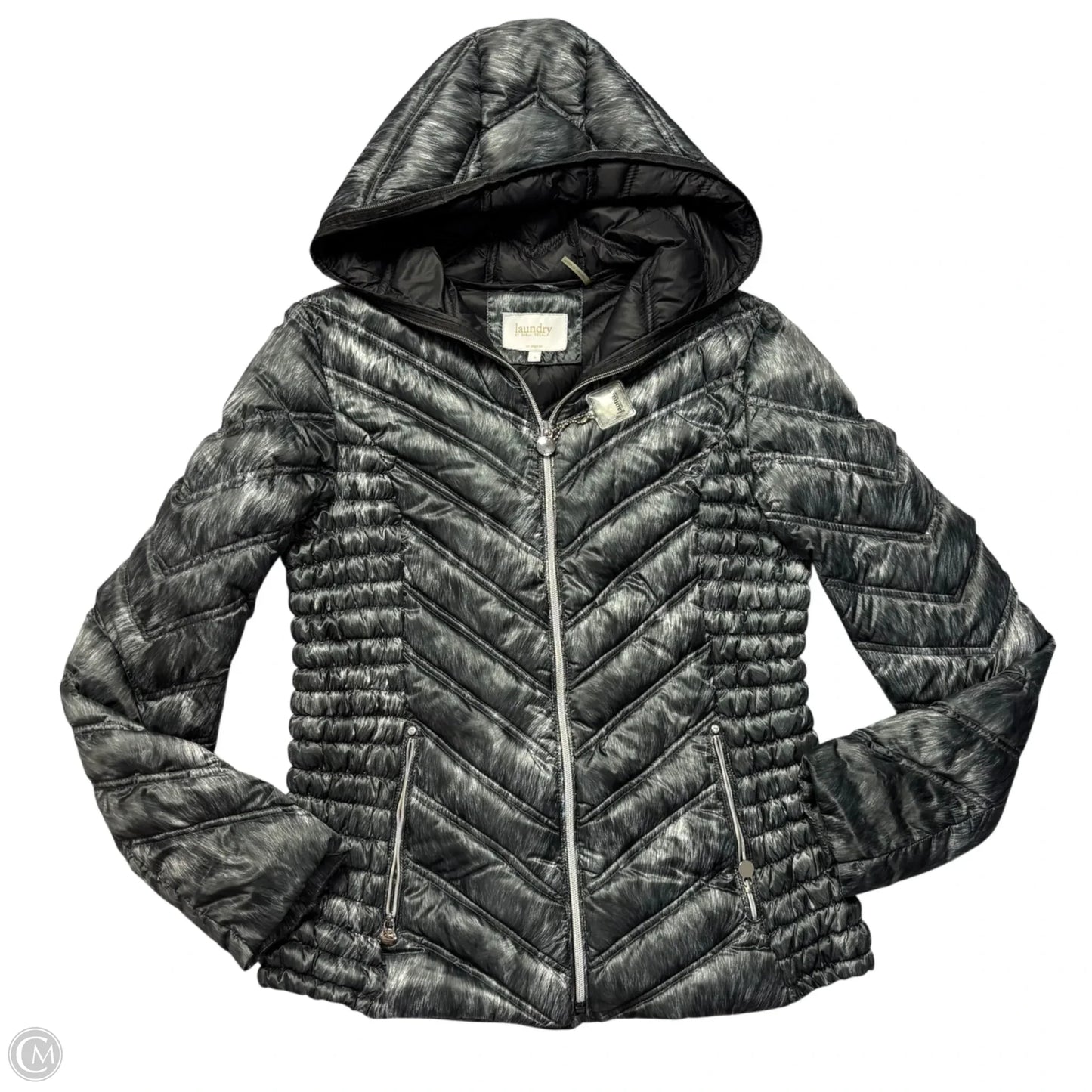 Jacket Puffer & Quilted By Laundry In Grey, Size: S