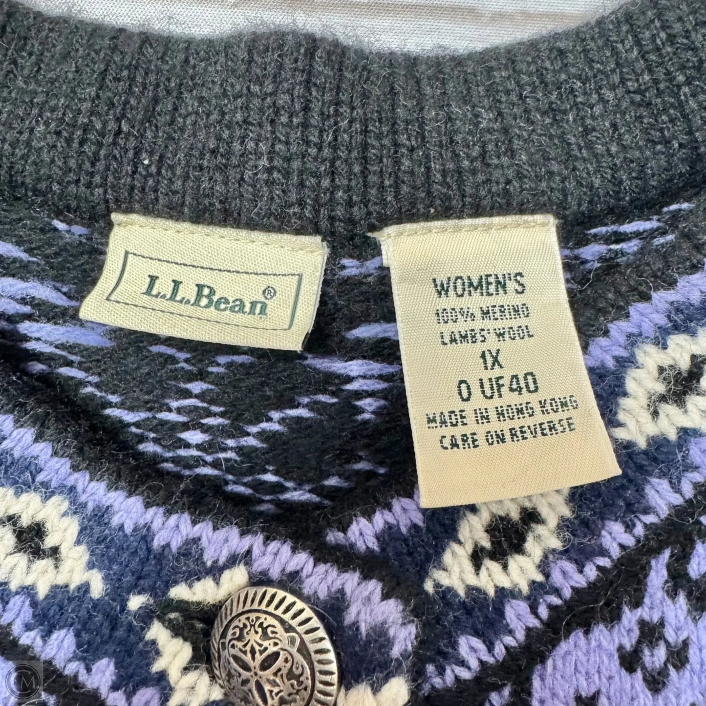 Sweater Cardigan By L.l. Bean In Blue, Size: 1x