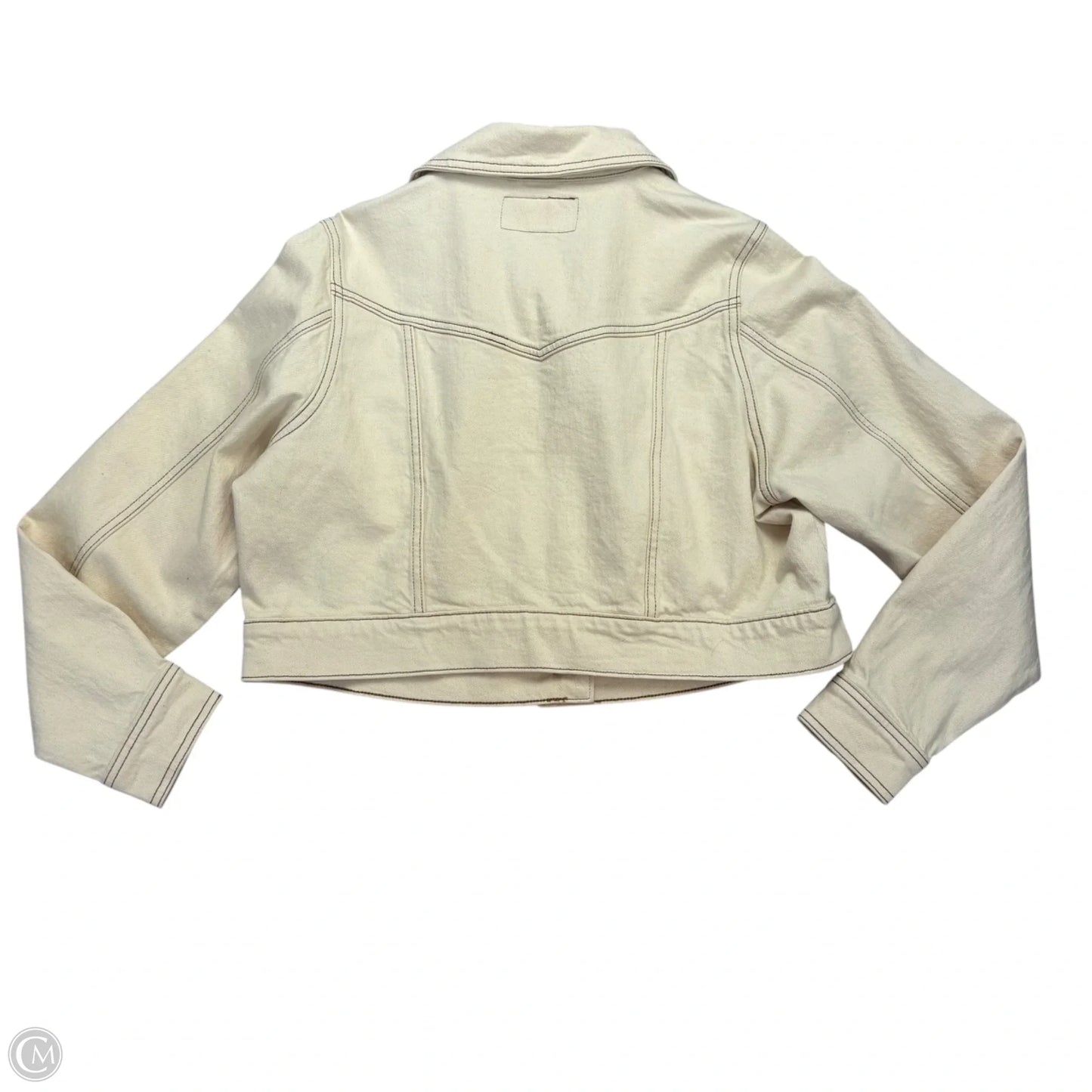 Jacket Denim By Torrid In Cream Denim, Size: M