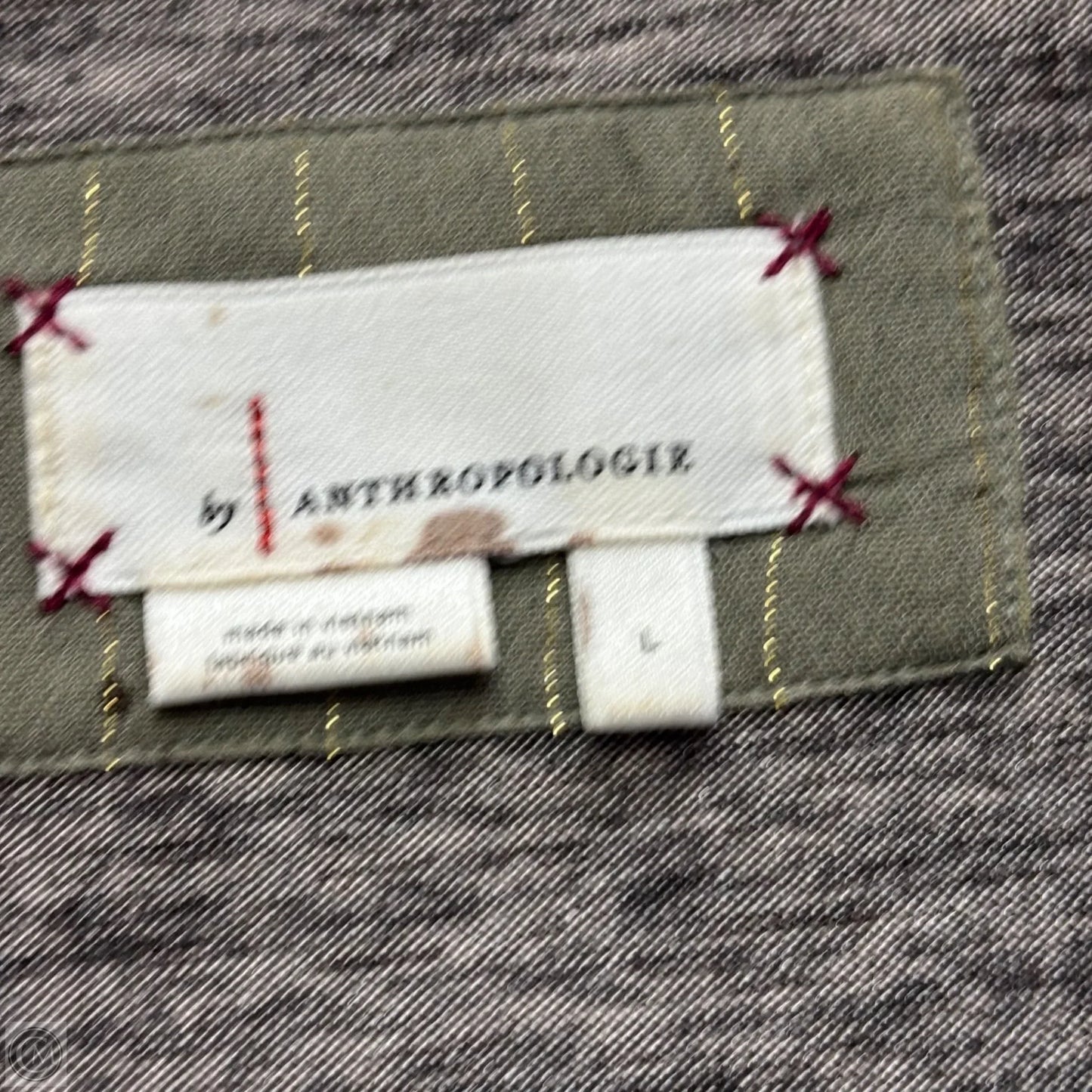 Top Long Sleeve By Anthropologie In Silver, Size: L