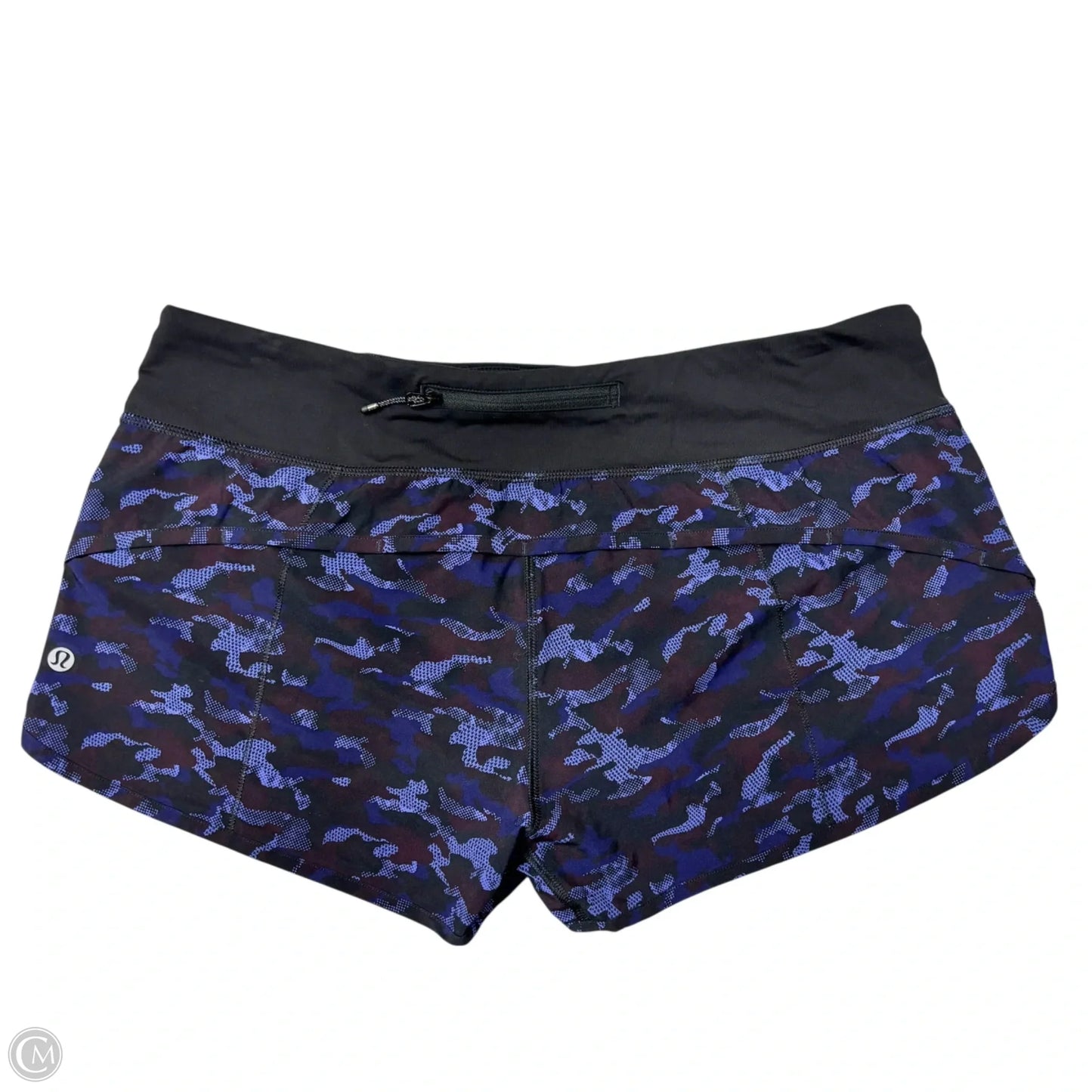 Athletic Shorts By Lululemon In Black & Blue, Size: M