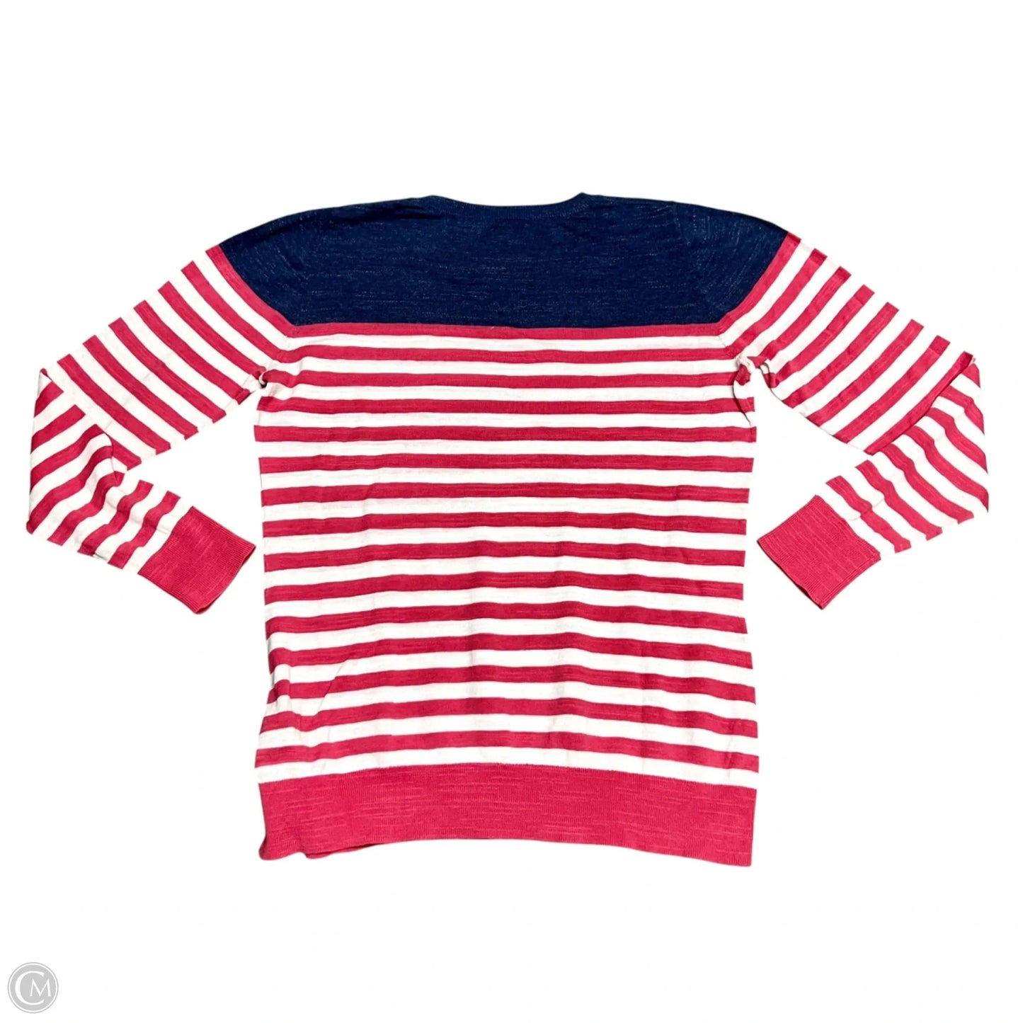 Top Long Sleeve By L.l. Bean In Blue & Red & White, Size: M