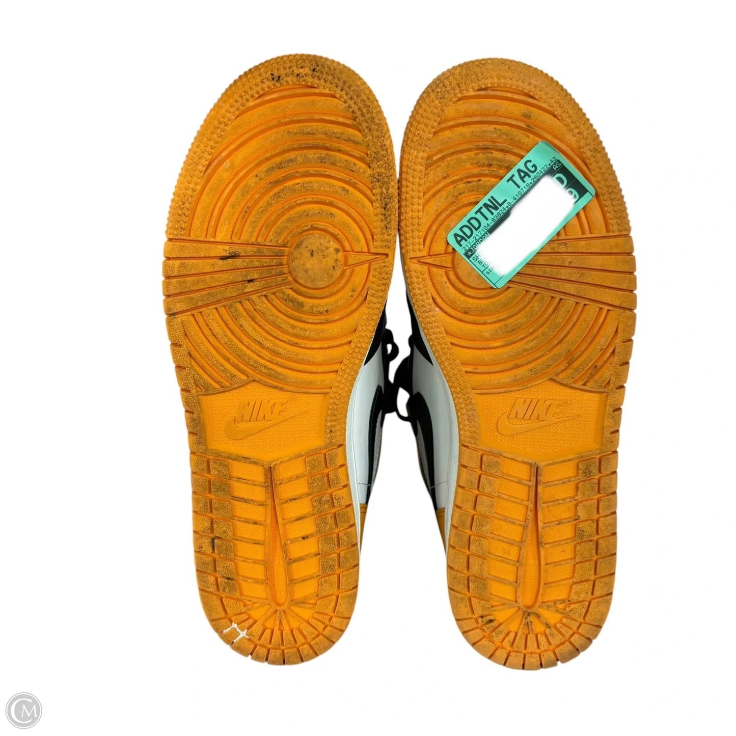 Shoes Luxury Designer By Jordan In Black & Yellow, Size: 8.5