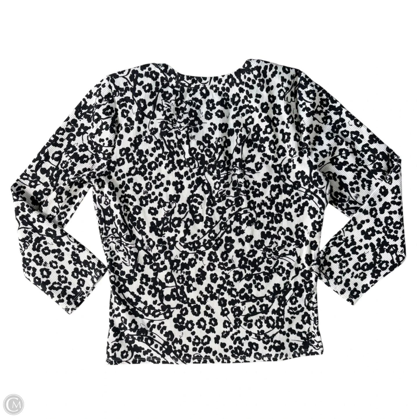 Top Long Sleeve Designer By Lilly Pulitzer In Black & White, Size: M