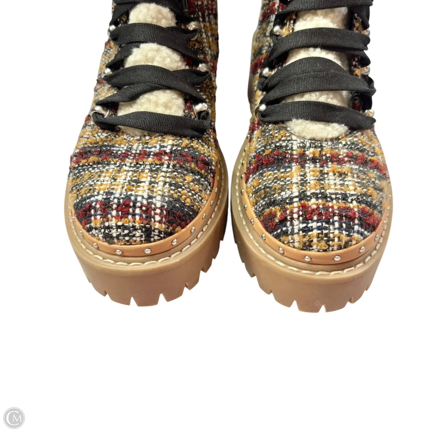 Boots Combat By Steve Madden In Black & Tan, Size: 6