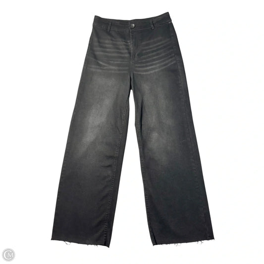 Jeans Wide Leg By Oat In Black Denim, Size: 8