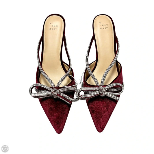 Shoes Heels Kitten By A New Day In Maroon, Size: 10