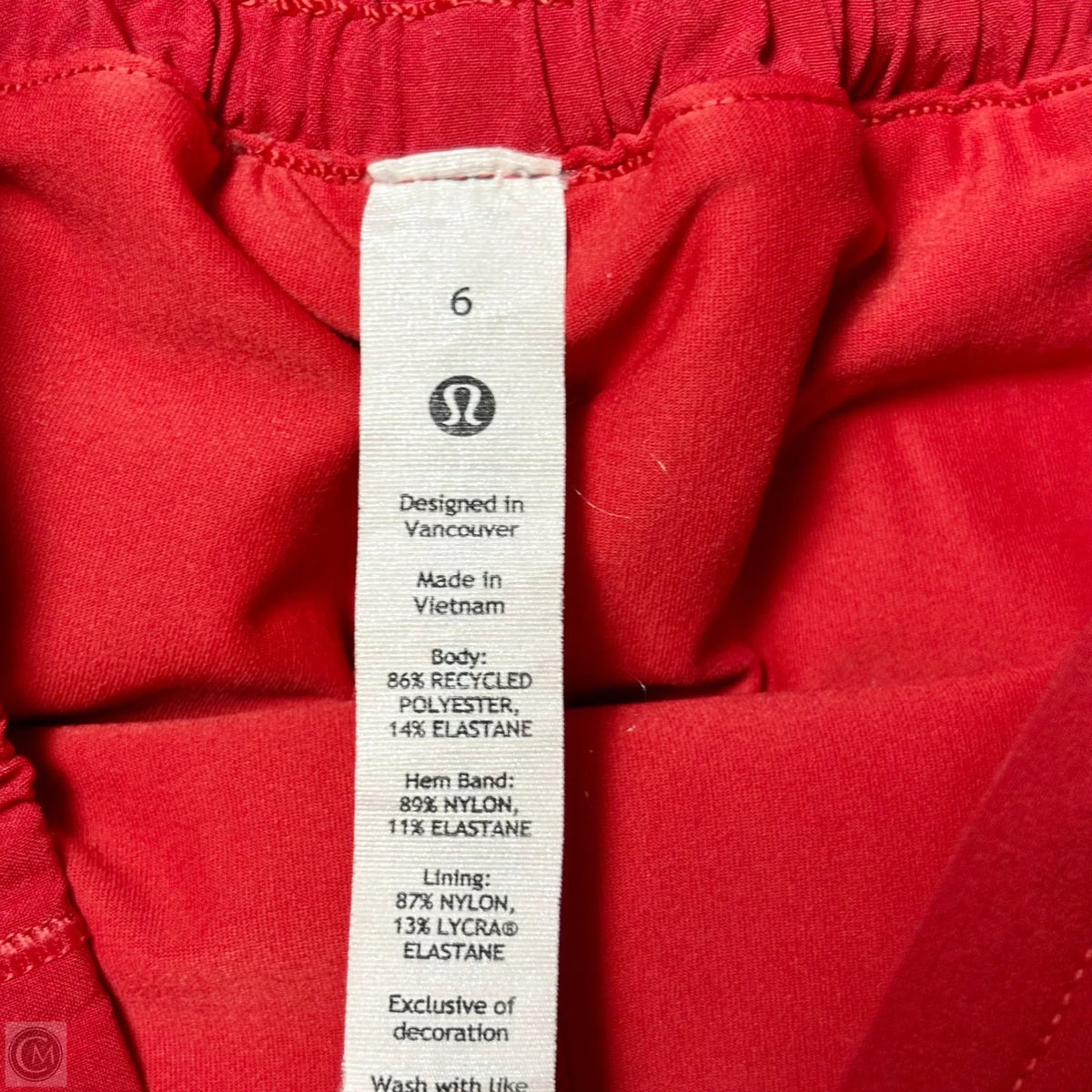 Athletic Skort By Lululemon In Red, Size: S