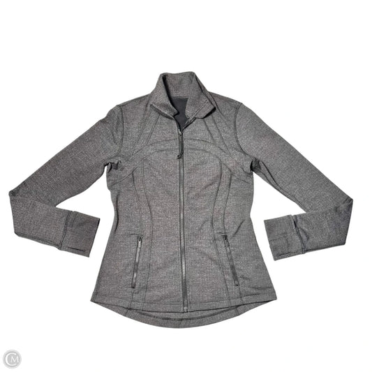 Athletic Jacket By Lululemon In Black & Grey, Size: M