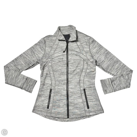 Athletic Jacket By Lululemon In Black & Grey, Size: M