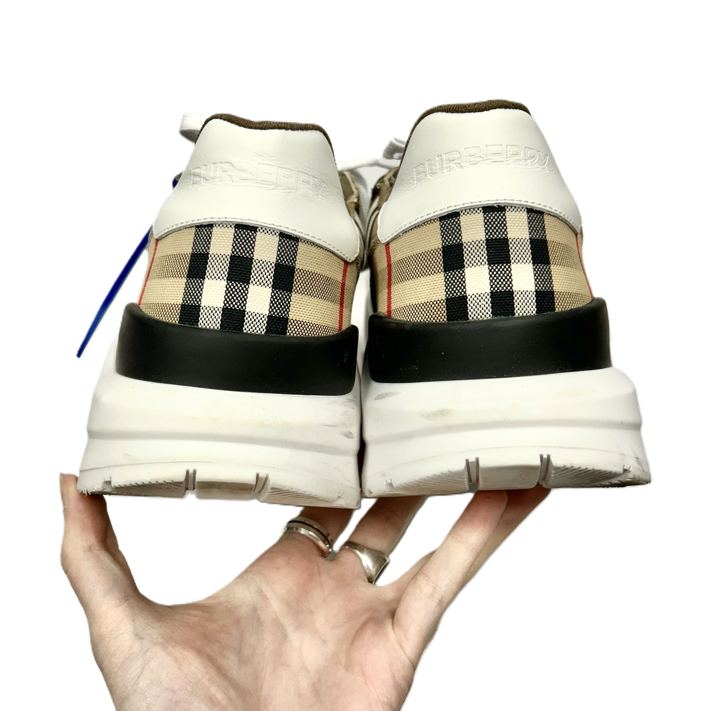 Shoes Luxury Designer By Burberry In Burberry Plaid, Size: 12