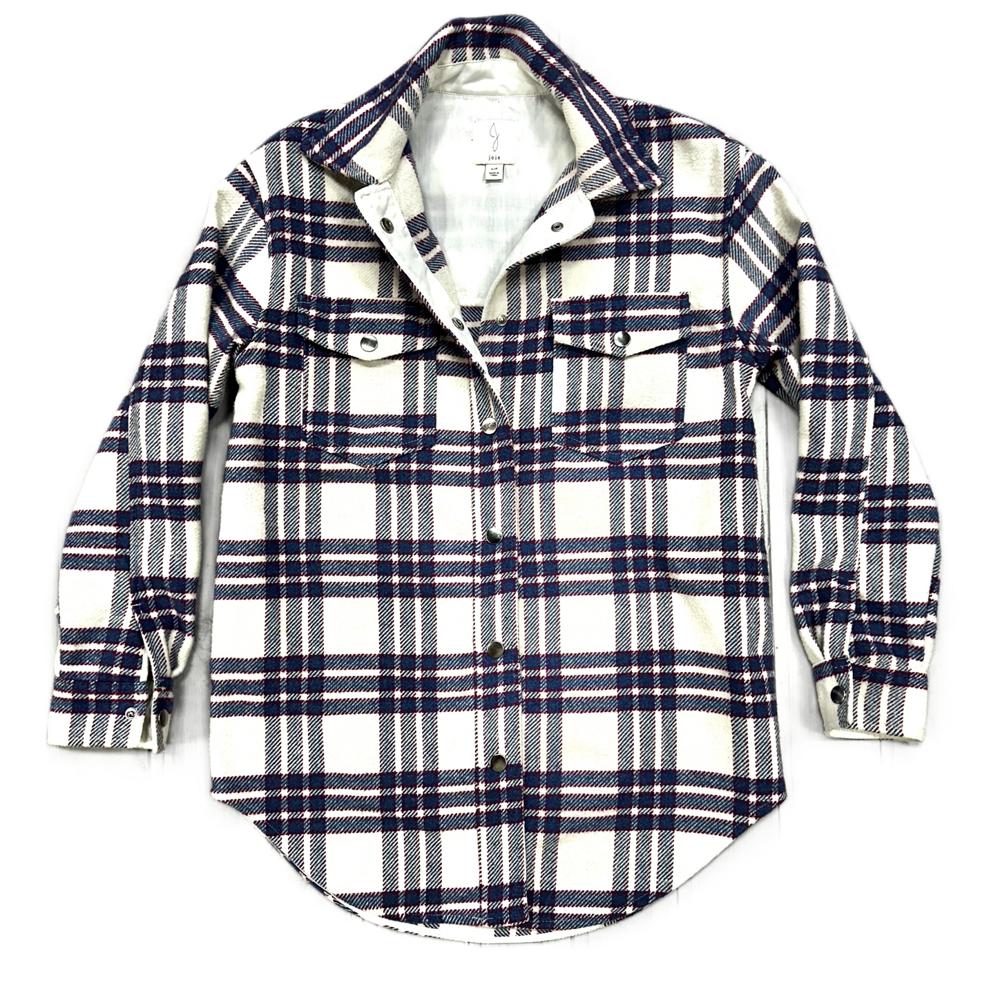 Plaid Jacket Shirt By Joie, Size: S