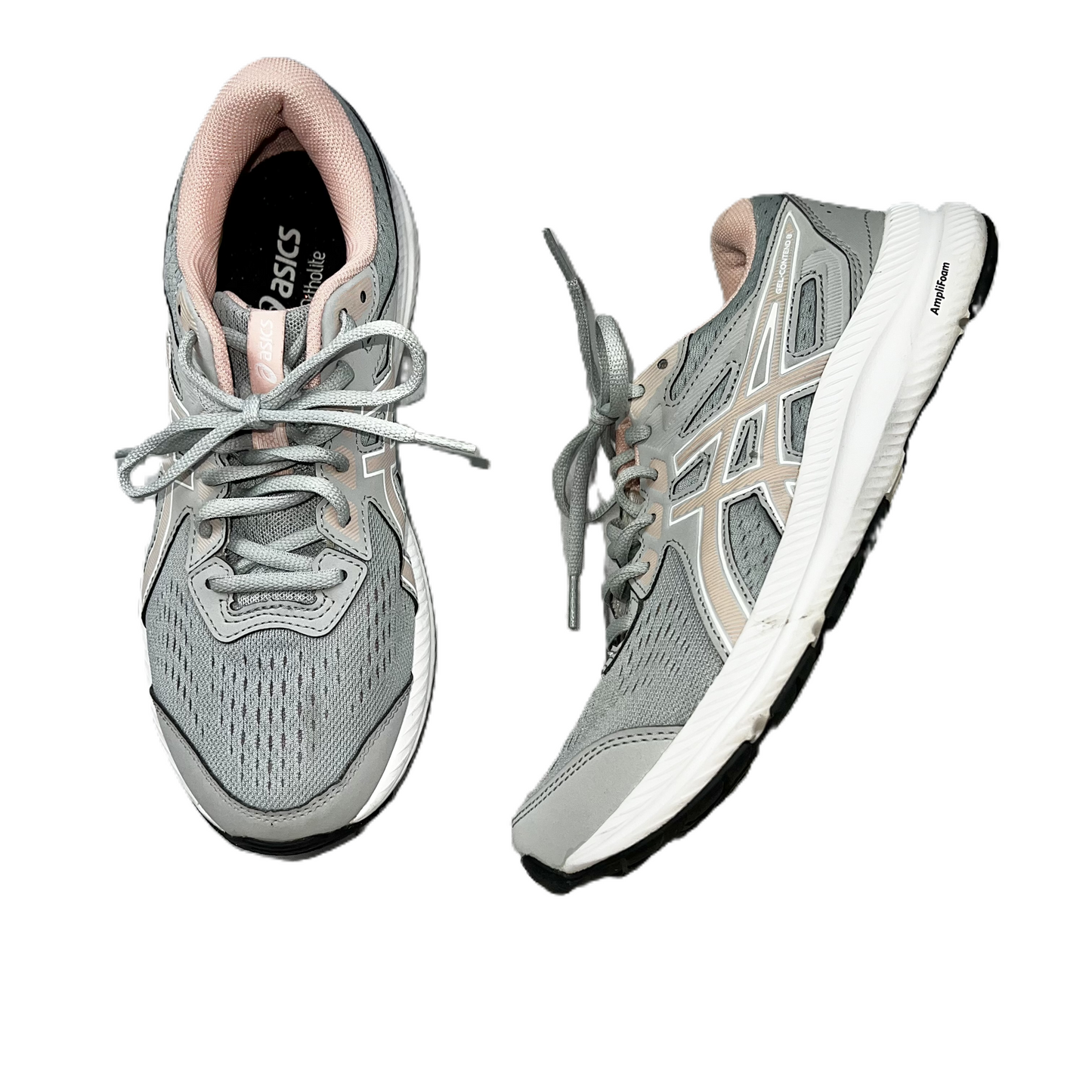 Grey & Pink Shoes Athletic By Asics, Size: 8.5