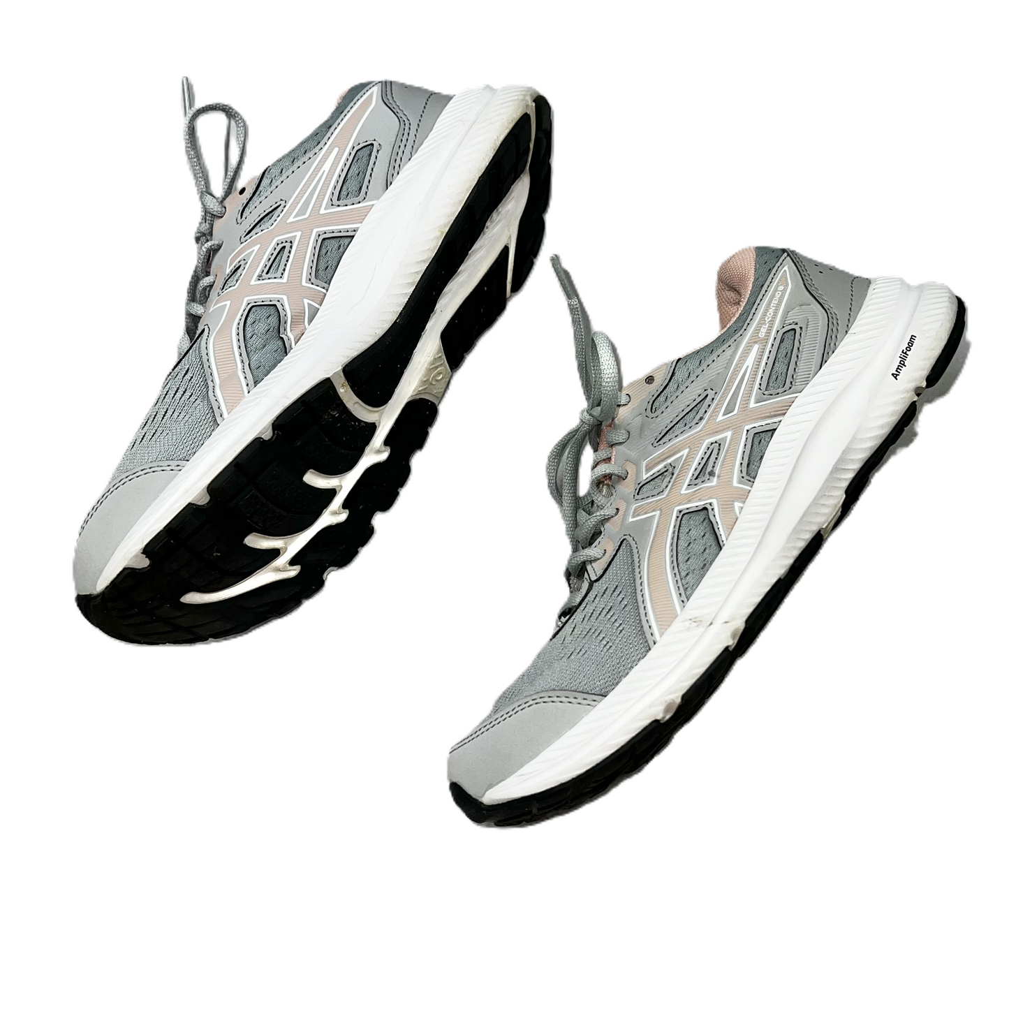 Grey & Pink Shoes Athletic By Asics, Size: 8.5