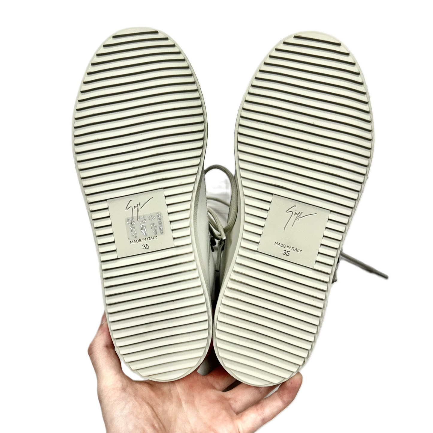 Grey Shoes Luxury Designer By Giuseppe Zanotti, Size: 5