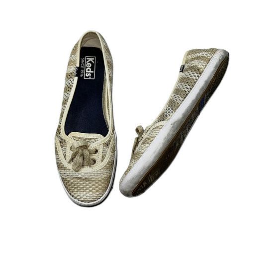 Tan & White Shoes Flats By Keds, Size: 8.5
