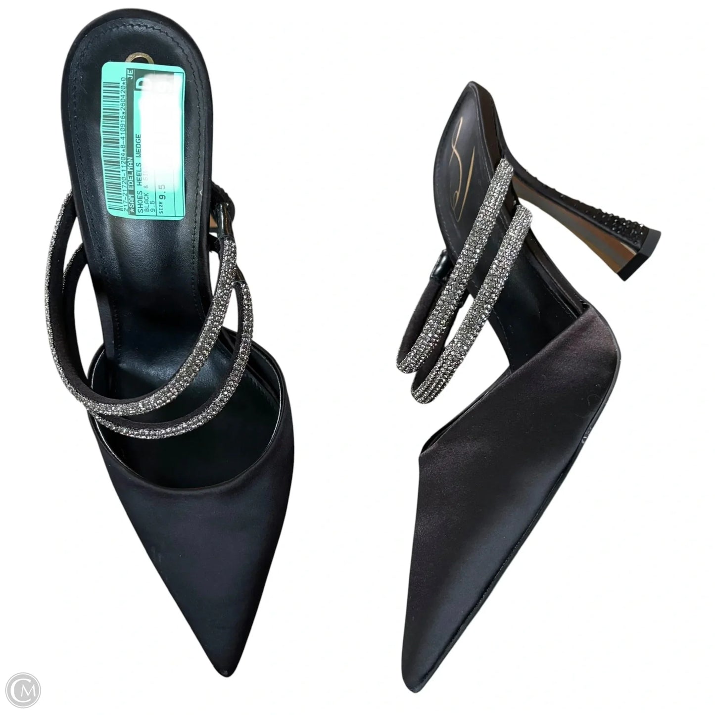 Shoes Heels Wedge By Sam Edelman In Black & Silver, Size: 9.5