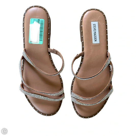 Sandals Flats By Steve Madden In Silver, Size: 8