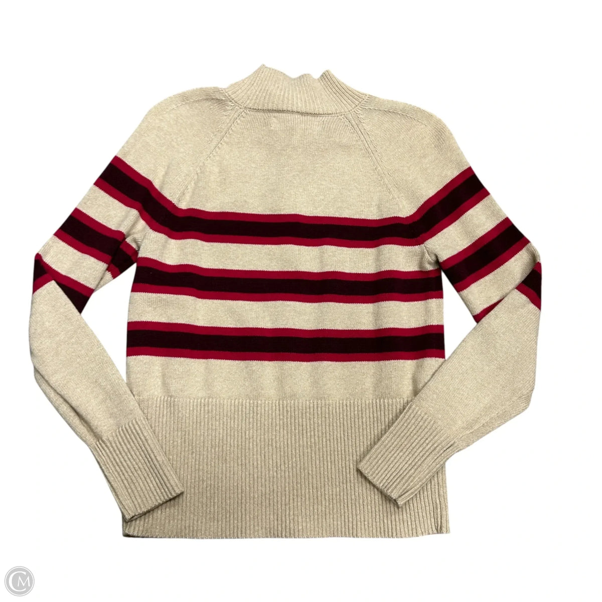 Sweater By Loft In Cream & Red, Size: Xs
