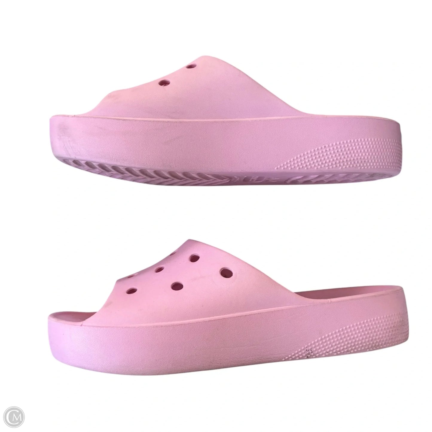 Sandals Flats By Crocs In Pink, Size: 9