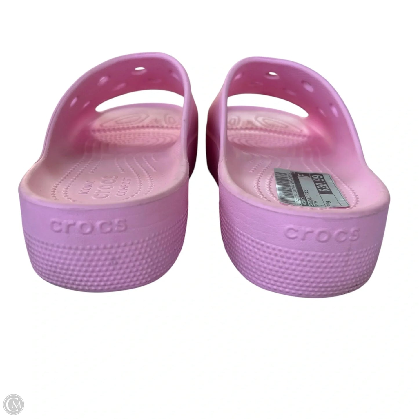 Sandals Flats By Crocs In Pink, Size: 9