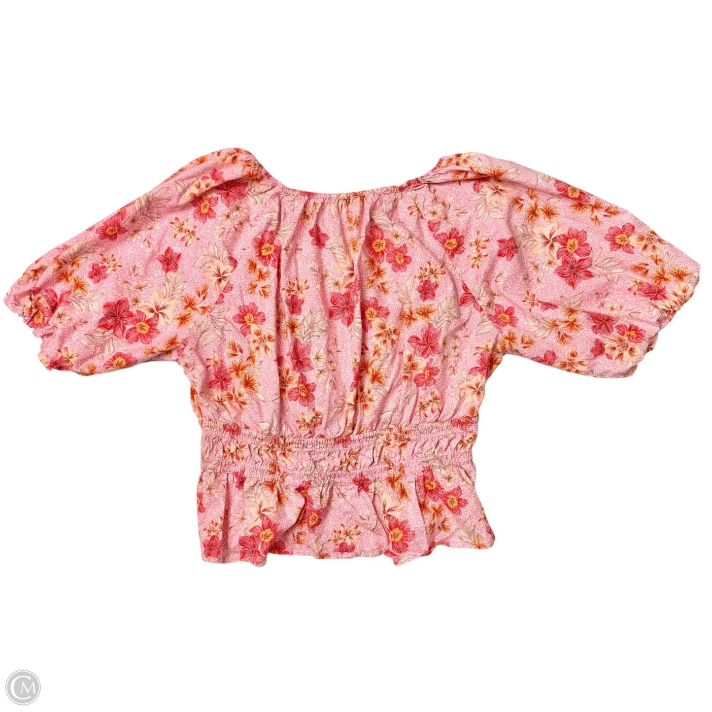 Top Short Sleeve By Loft In Pink & Red, Size: Xl