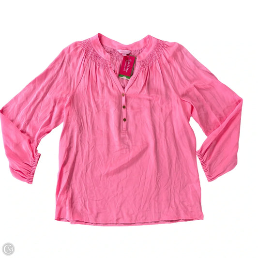 Top Long Sleeve Designer By Lilly Pulitzer In Pink, Size: S