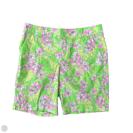 Shorts Designer By Lilly Pulitzer In Green & Pink, Size: M
