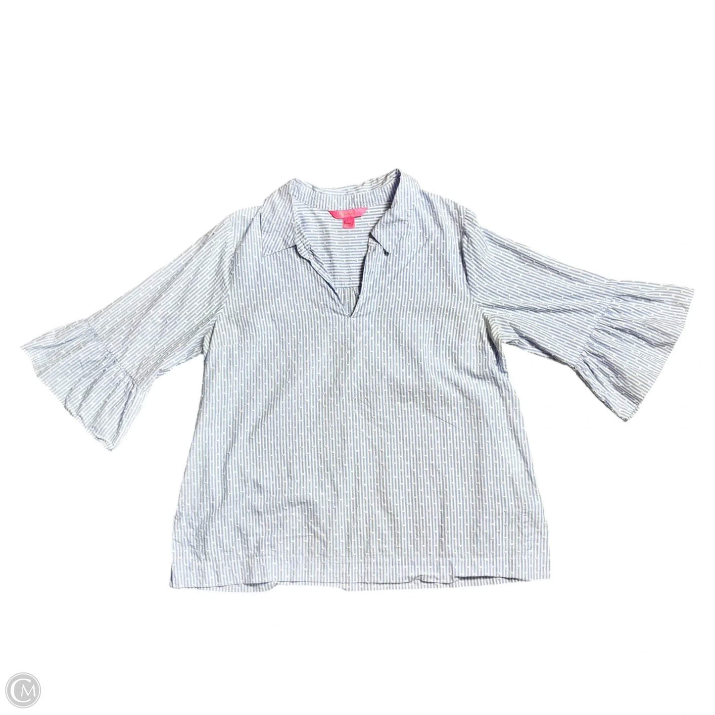 Top 3/4 Sleeve Designer By Lilly Pulitzer In Blue, Size: L