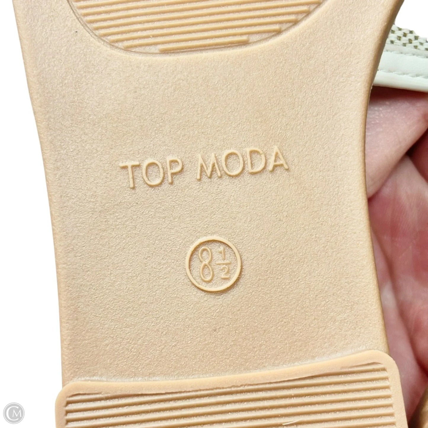 Sandals Flats By Top Moda In Cream, Size: 8.5