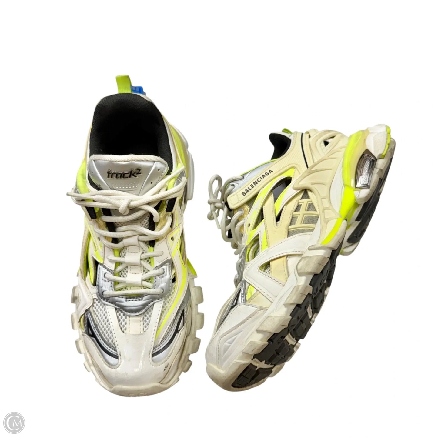 Shoes Luxury Designer By Balenciaga In White & Yellow, Size: 8