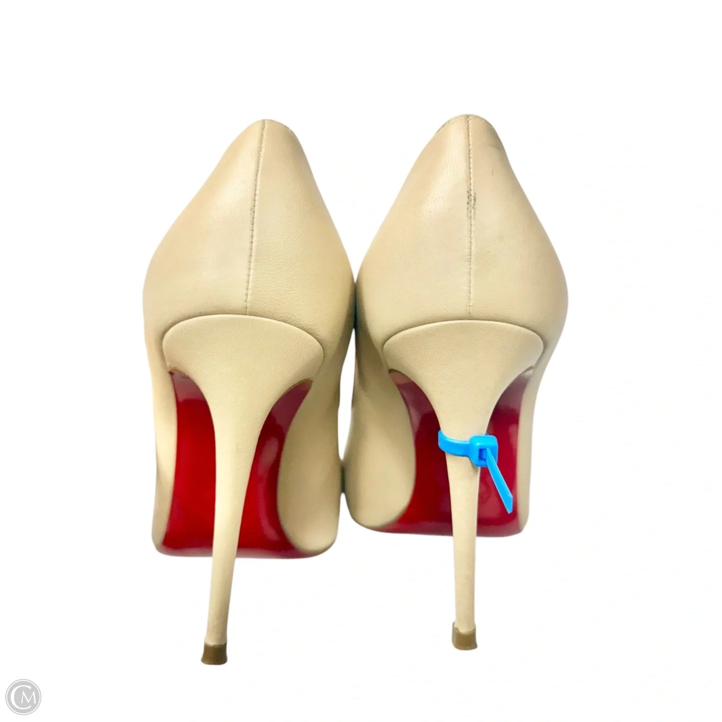Shoes Luxury Designer By Christian Louboutin In Tan, Size: 9