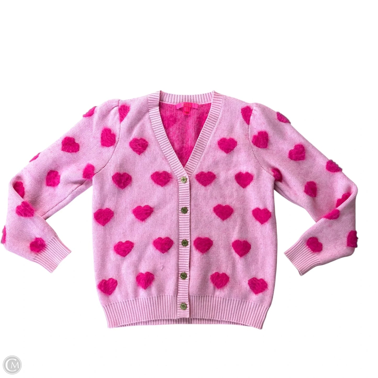 Sweater Cardigan Designer By Lilly Pulitzer In Pink, Size: L
