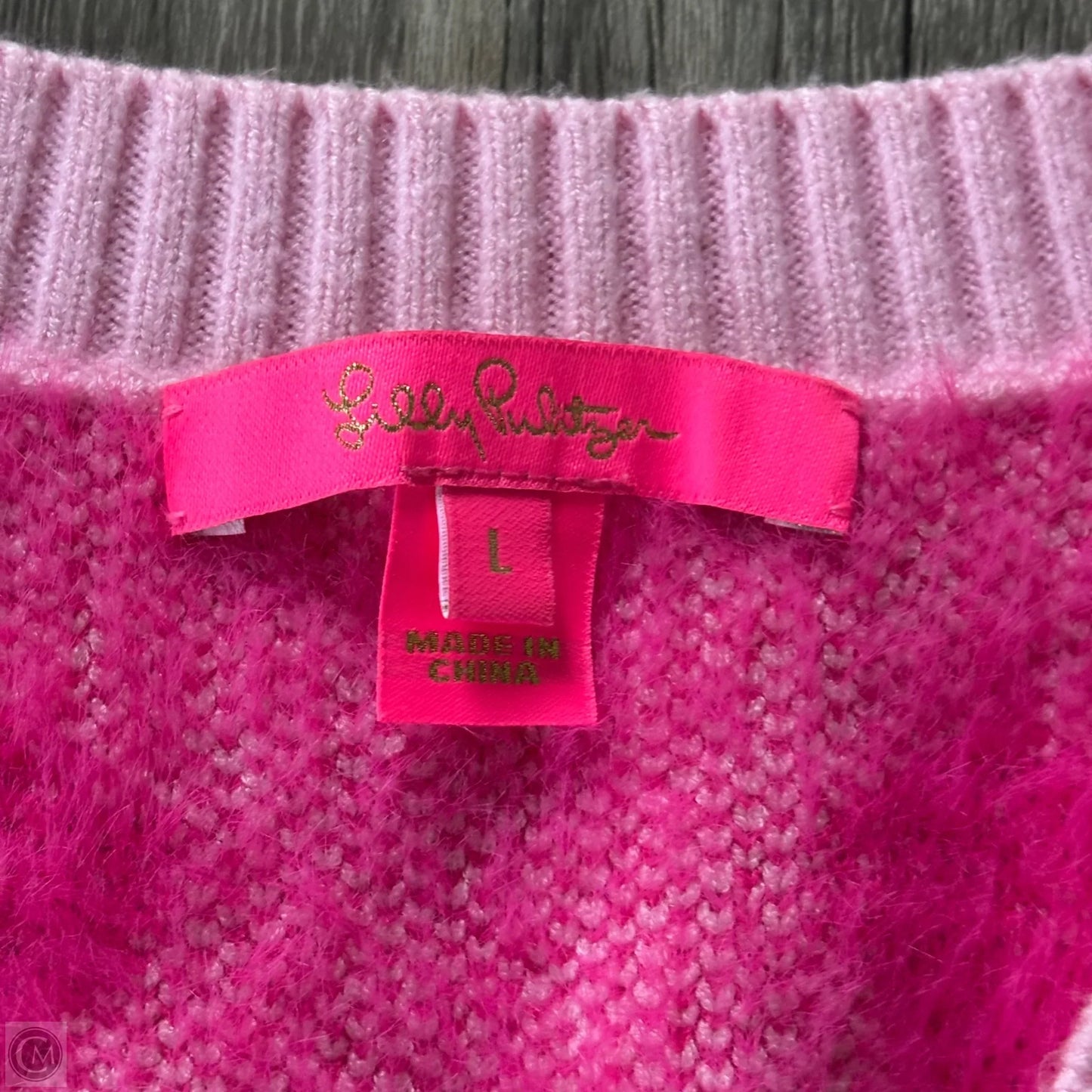 Sweater Cardigan Designer By Lilly Pulitzer In Pink, Size: L