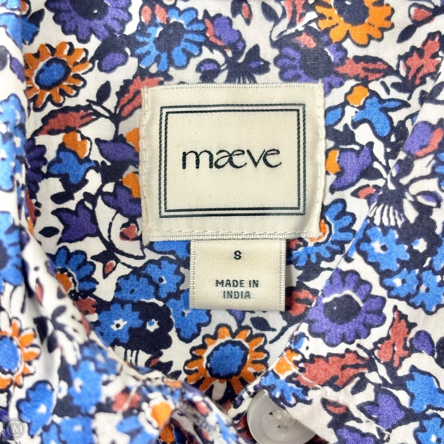 Top Short Sleeve By Maeve In Blue & Brown, Size: S