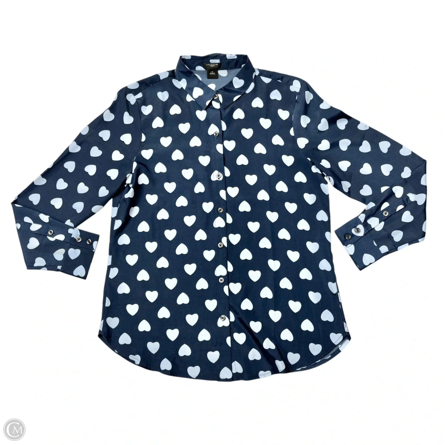 Top Long Sleeve By Ann Taylor In Blue, Size: S