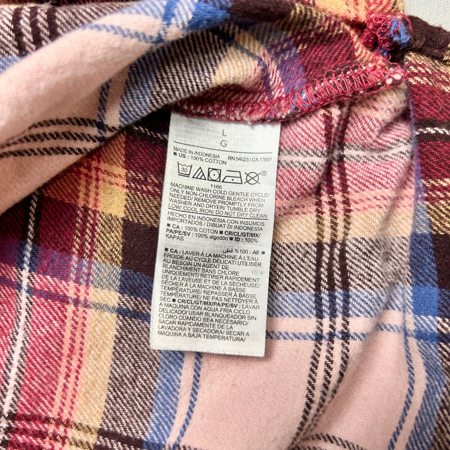 Top Long Sleeve By Old Navy In Plaid Pattern, Size: L