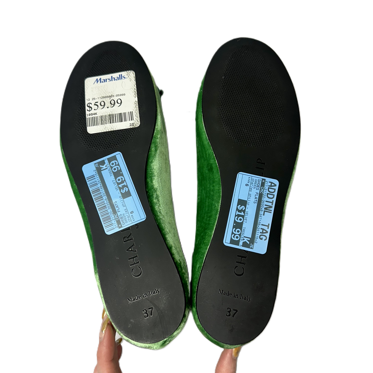 Shoes Flats By Charles Phillip In Green, Size: 6