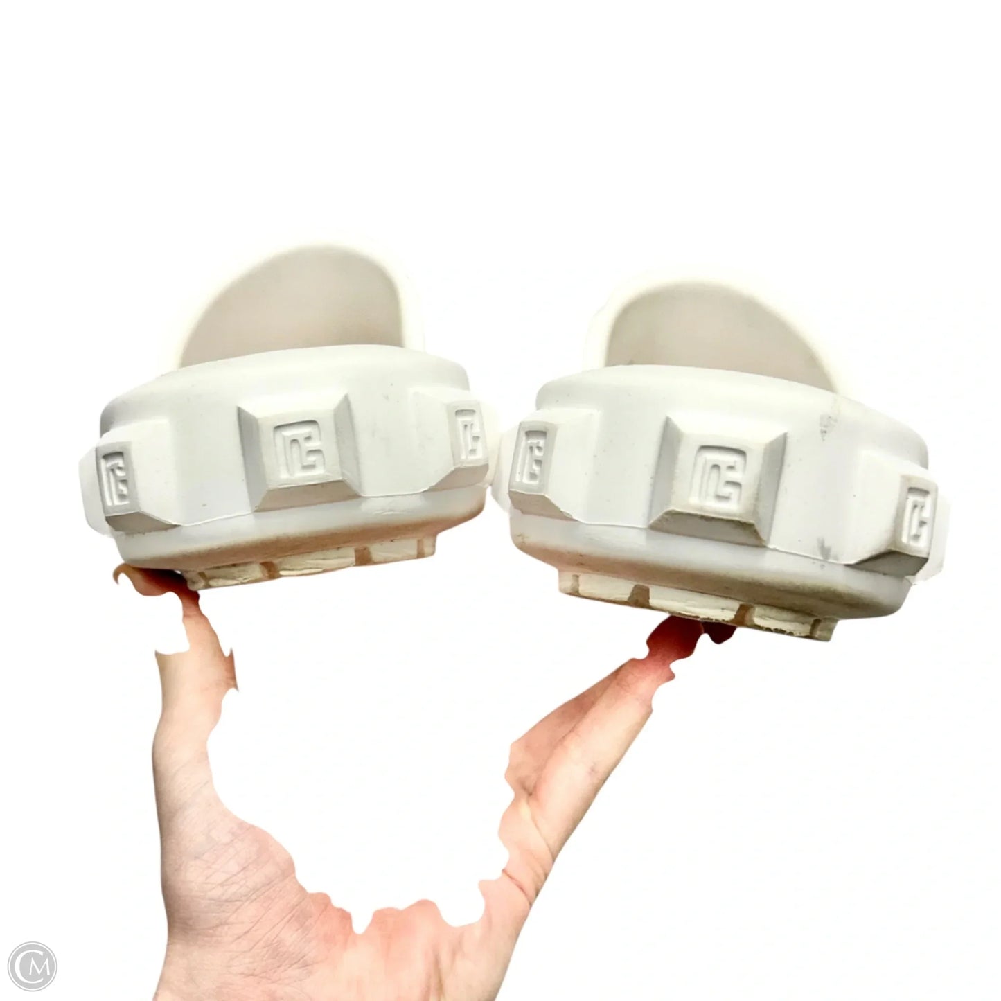 Sandals Luxury Designer By Balmain In White, Size: 6