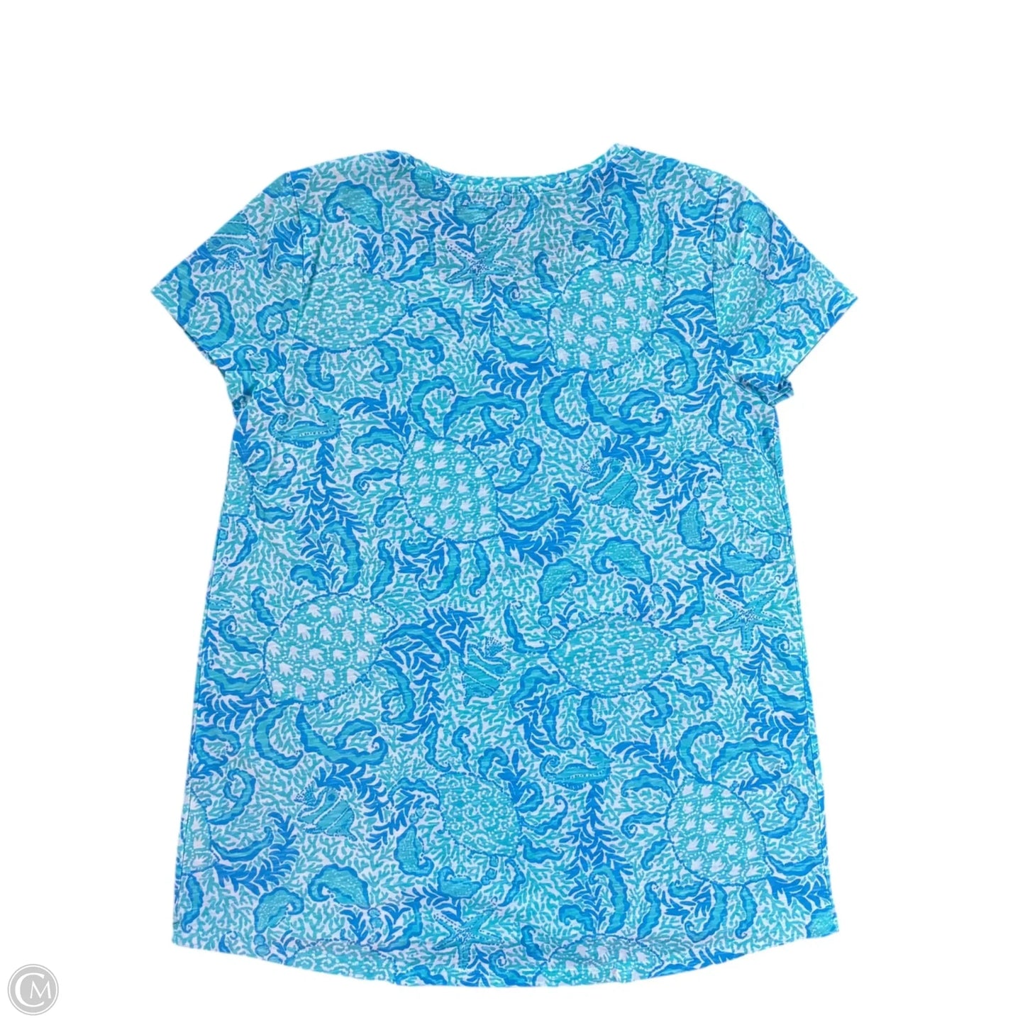 Top Short Sleeve Designer By Lilly Pulitzer In Blue, Size: M