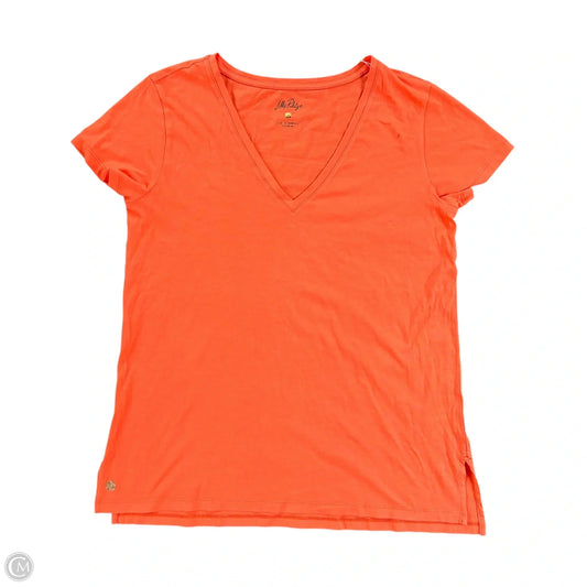Top Short Sleeve Designer By Lilly Pulitzer In Orange, Size: M