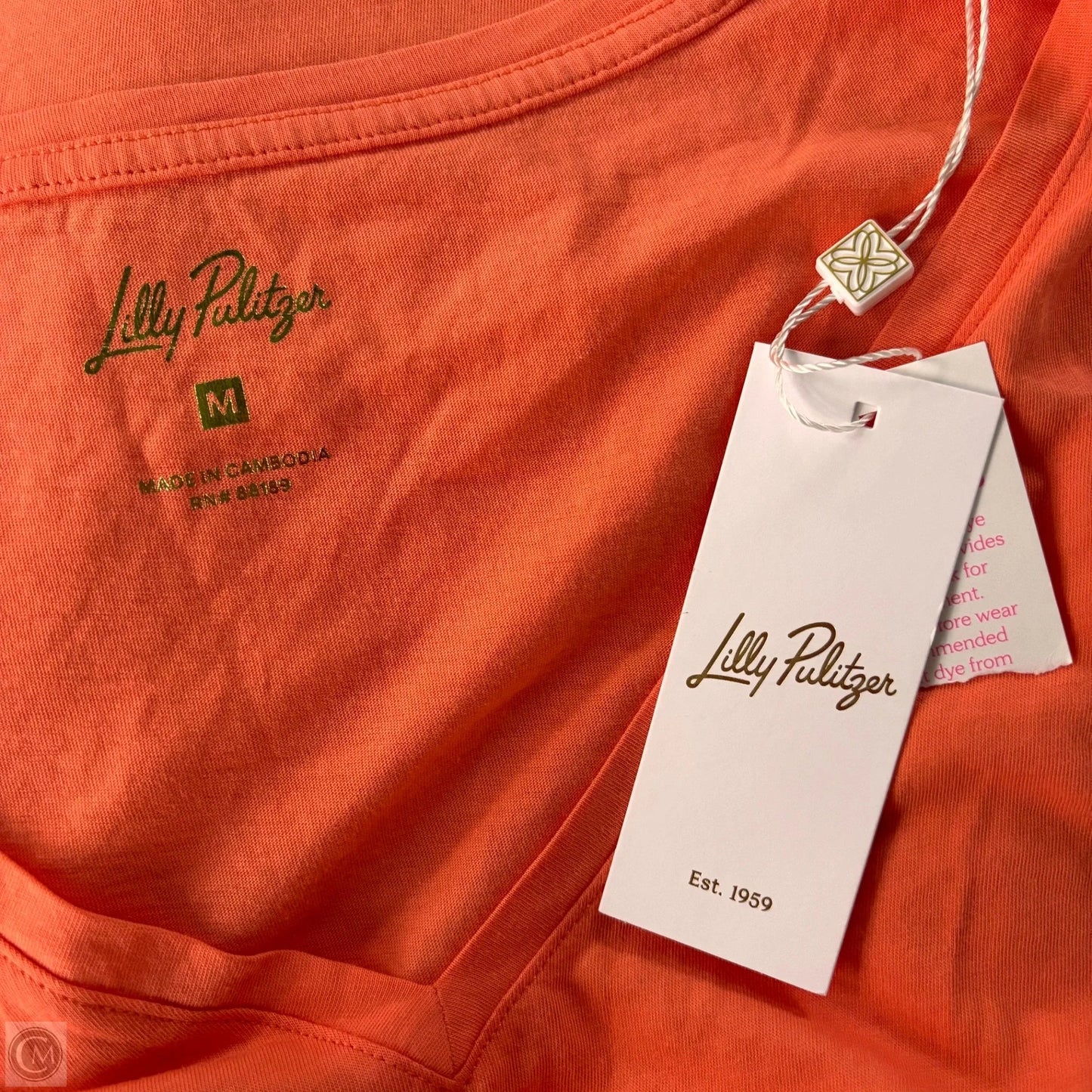 Top Short Sleeve Designer By Lilly Pulitzer In Orange, Size: M