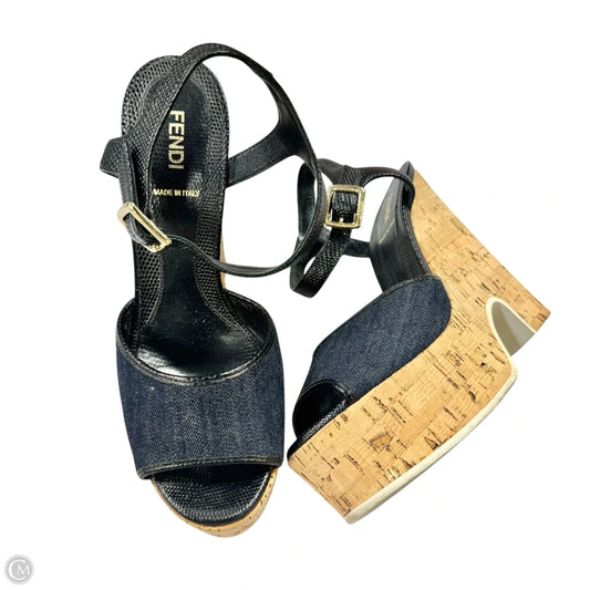 Shoes Luxury Designer By Fendi In Blue, Size: 7.5