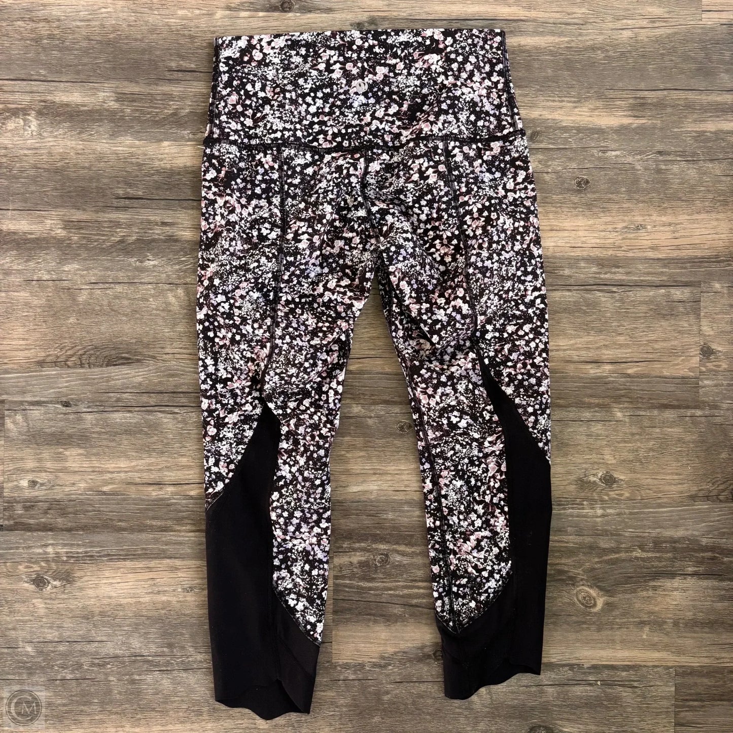 Athletic Leggings By Lululemon In Black & Pink, Size: M