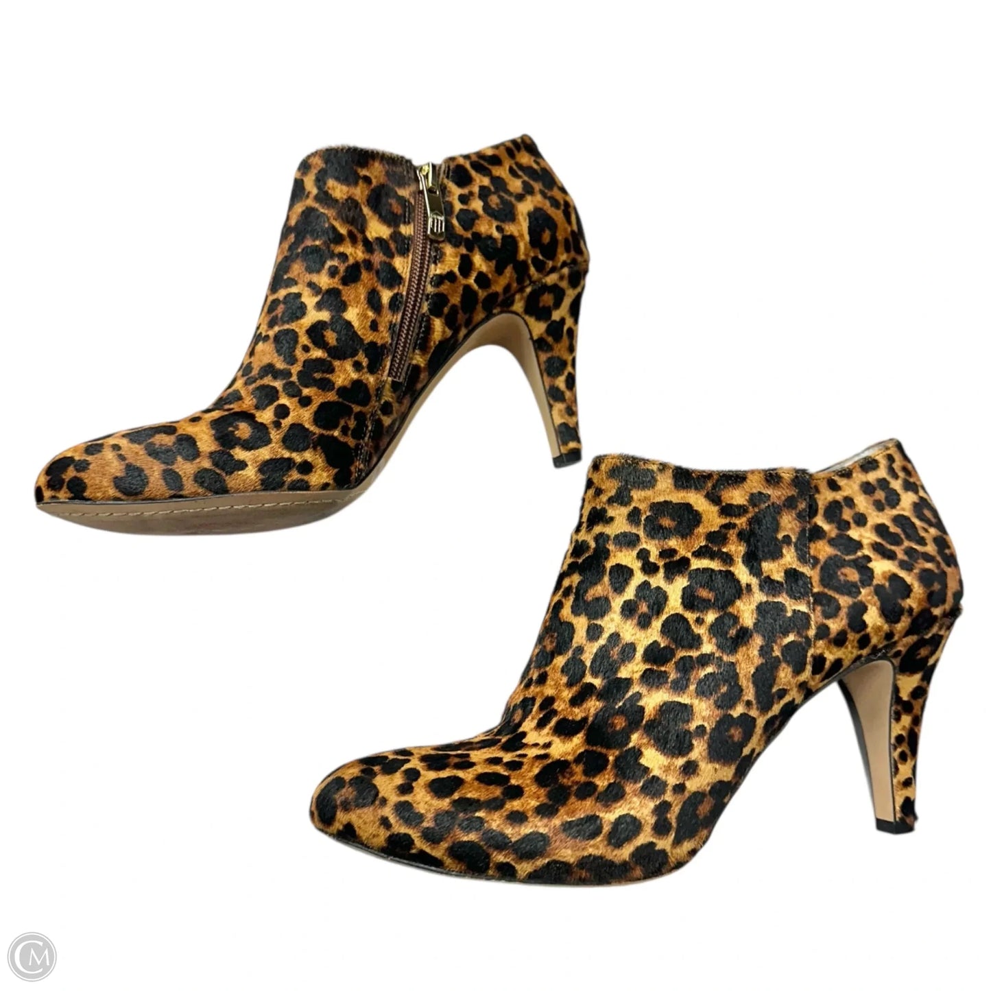 Boots Ankle Heels By Vince Camuto In Animal Print, Size: 10