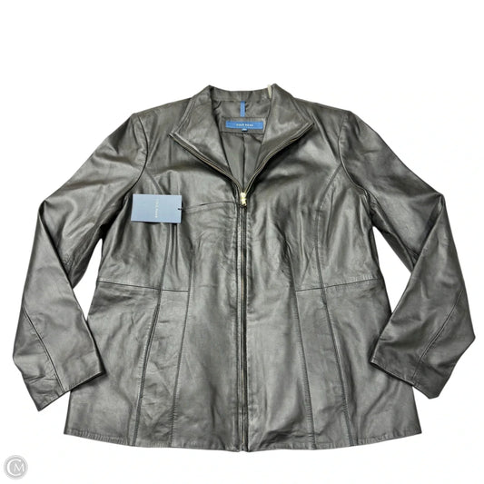 Jacket Moto Leather By Cole-haan In Black, Size: 2x